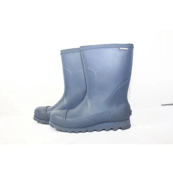 Nice! Sorel Joan Rain Gloss Short Boots! Waterproof Blue Women's Size 6.5 - Picture 4 of 9